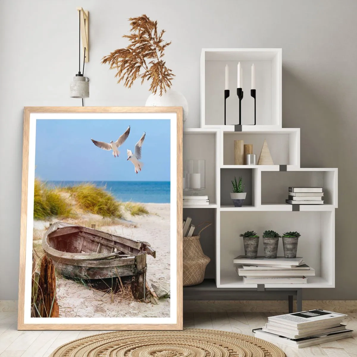 Poster in einem Rahmen aus heller Eiche - In Wind gebadet - 50x70 cm