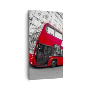 Bild auf Leinwand - Leinwandbild - London traditionell - mit dem Bus - 55x100 cm