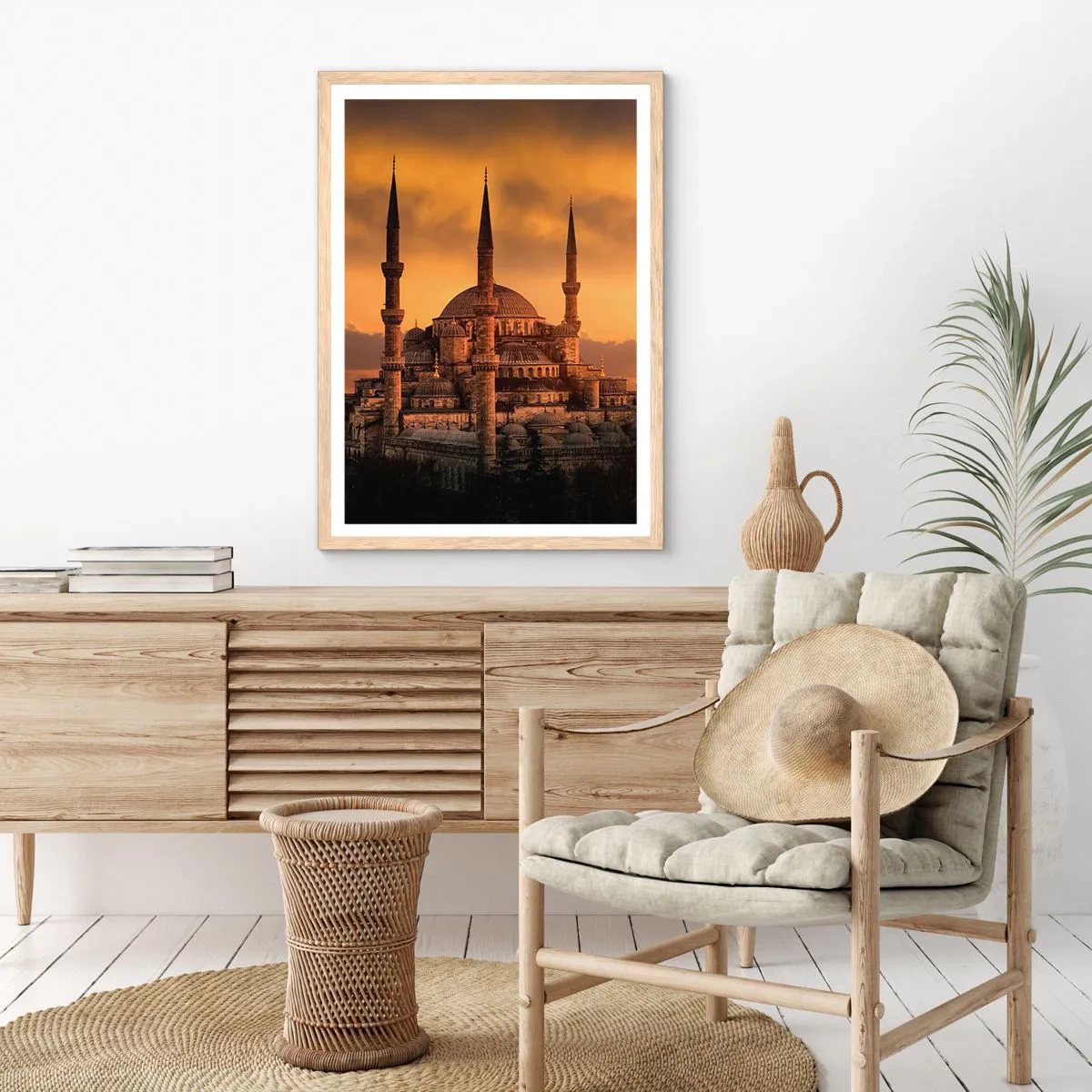 Poster in einem Rahmen aus heller Eiche - Gott ist großartig - 40x50 cm