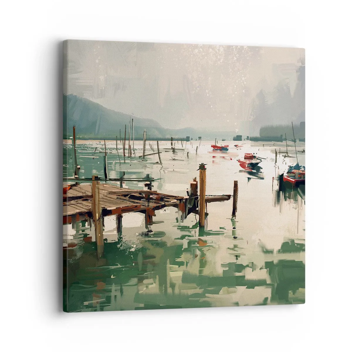 Bild auf Leinwand - Leinwandbild - Durchnässt in einem geschmolzenen Mond - 40x40 cm