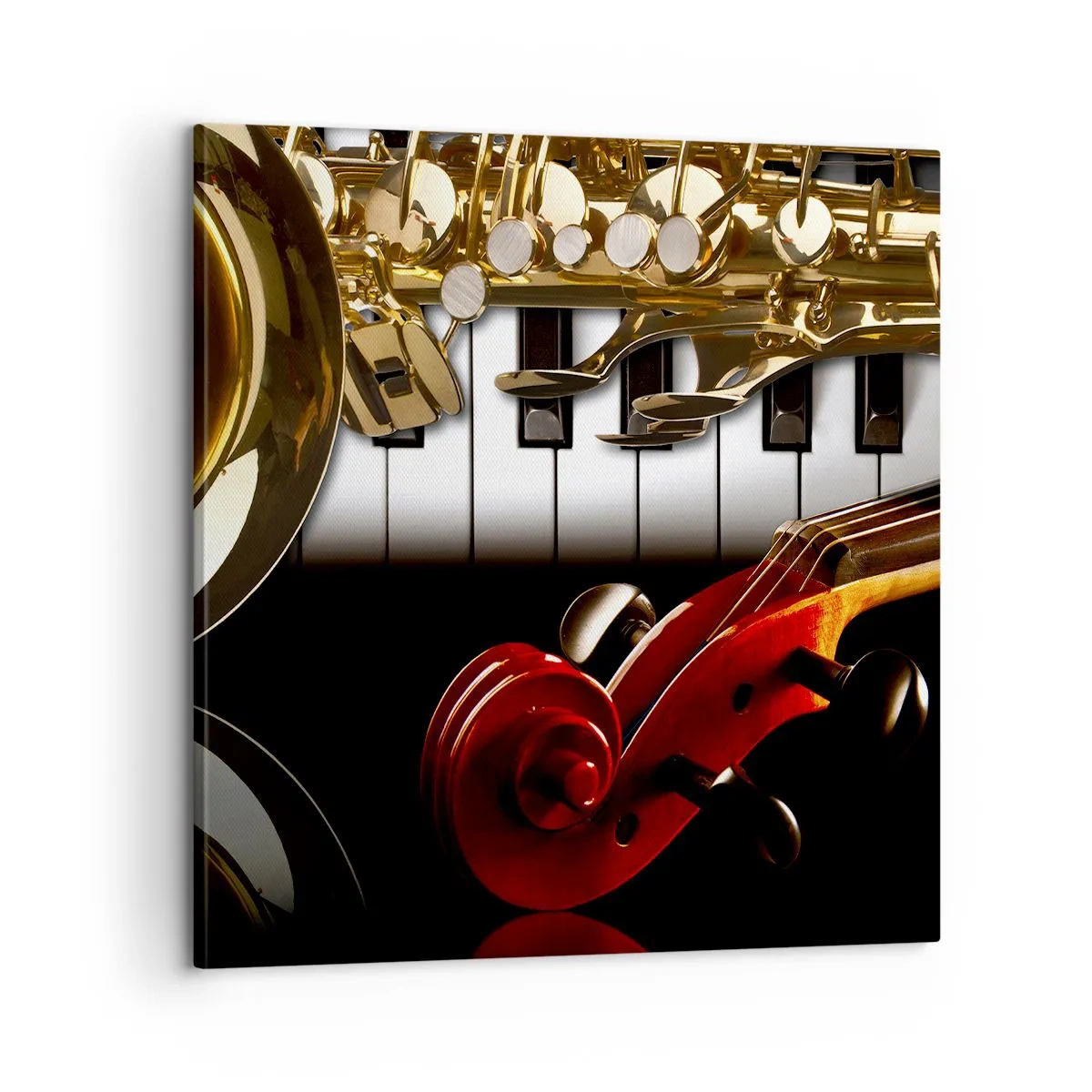 Bild auf Leinwand - Leinwandbild - Blech, Holz und Elfenbein - 60x60 cm