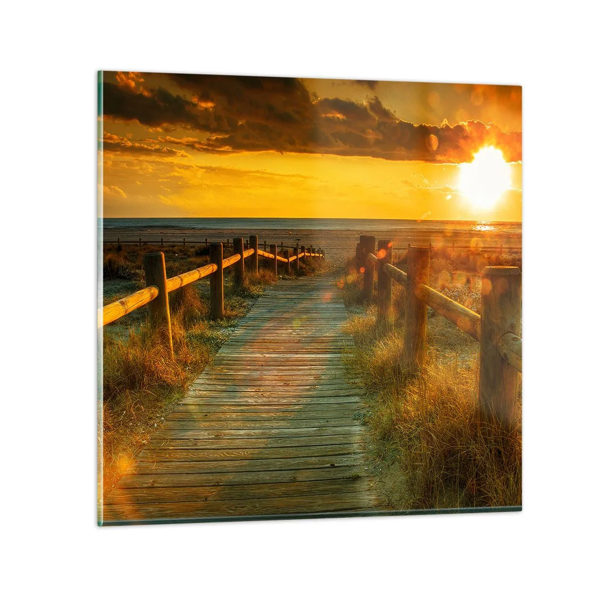 Glasbild - Bild auf glas - In altem Gold gebadet - 60x60 cm