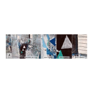 Fototapeten Muster Selbstklebend Deluxe Sticker - Überschreibende Reihenfolge der Dreiecke - Abstraktion, Stück, Modernes Muster - 100x30 cm