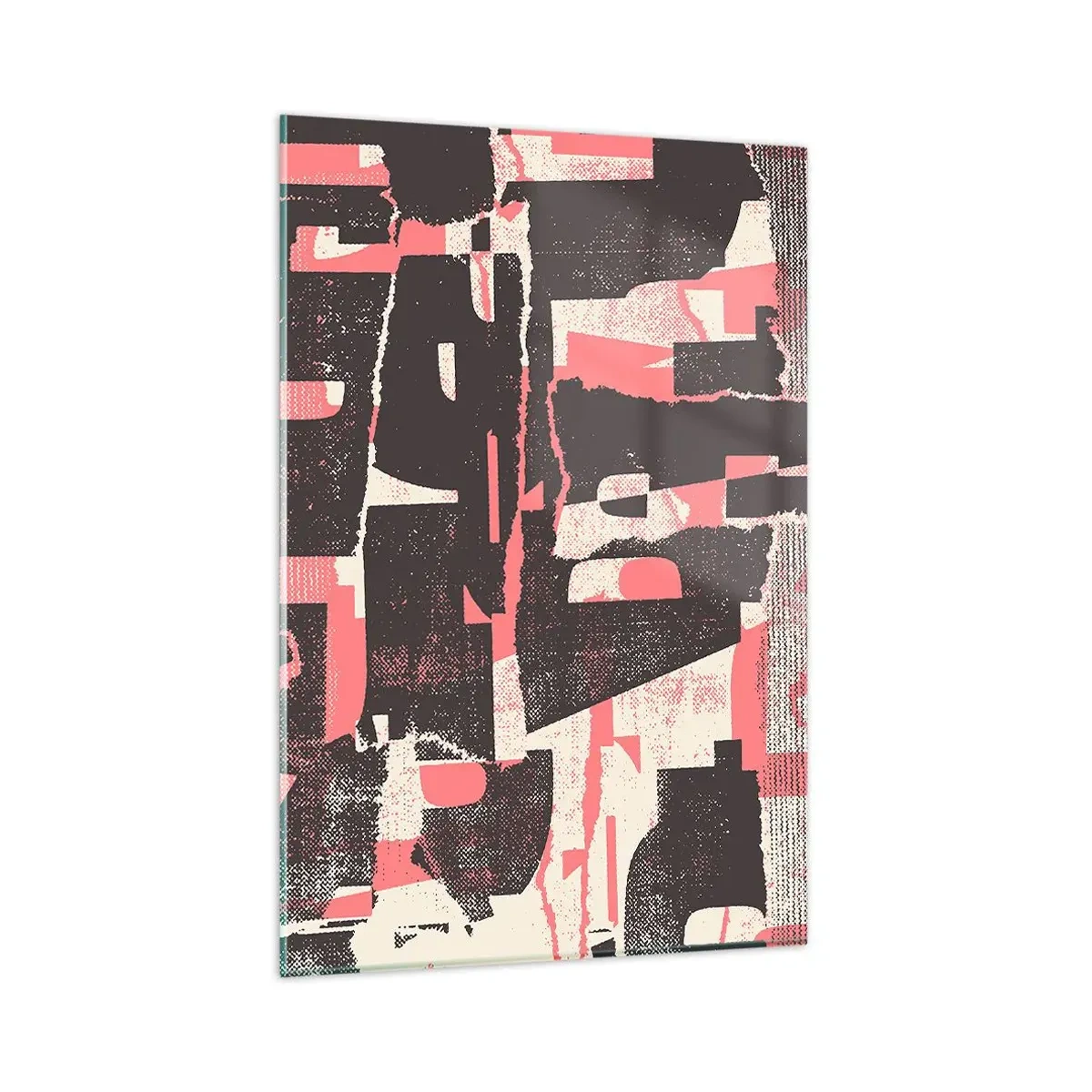 Glasbild - Bild auf glas - Eine abstrakte Komposition in Rosa- und Brauntönen. - 80x120cm - All dieser Lärm - Moderne Wanddekoration für Wohnzimmer und Schlafzimmer ARTTOR