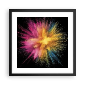 Poster in einem schwarzem Rahmen - Die Geburt der Farben - 40x40 cm