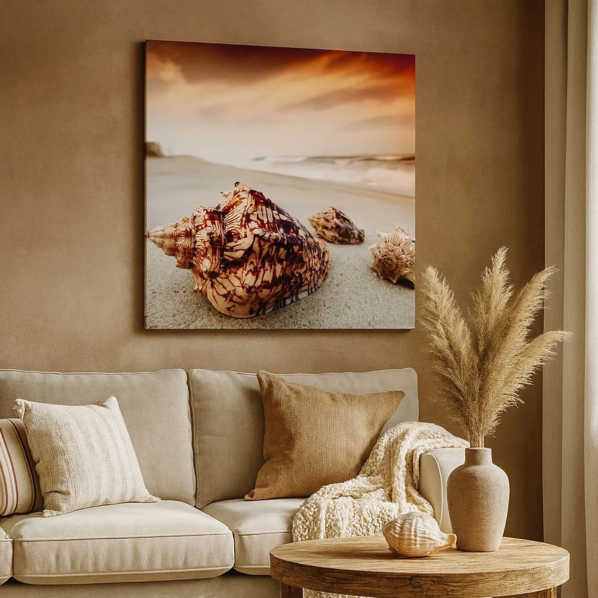 Bild auf Leinwand - Leinwandbild - Ausgestoßene von Wellen - 30x30 cm