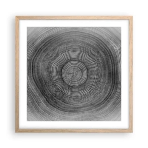 Poster in einem Rahmen aus heller Eiche - Zeichen der Zeit - 50x50 cm