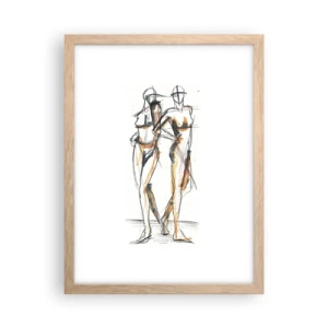 Poster in einem Rahmen aus heller Eiche - Studie der Gnade - 30x40 cm