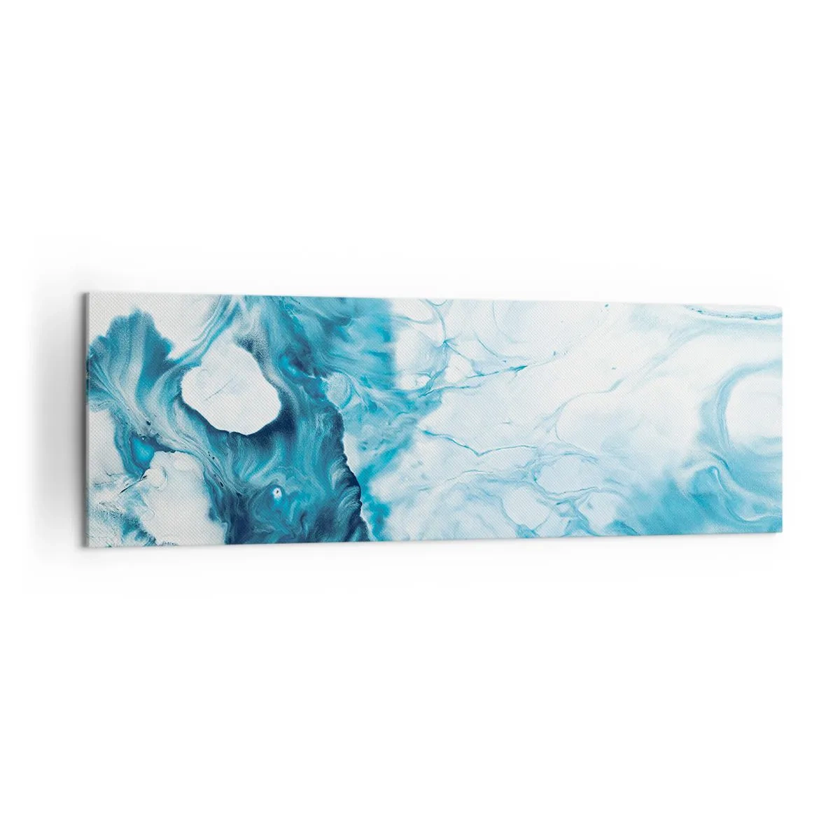 Bild auf Leinwand - Leinwandbild - Abstraktes Muster in Blautönen - 160x50cm - Blaues Konzert - Moderne Wanddekoration für Wohnzimmer und Schlafzimmer ARTTOR
