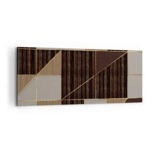 Bild auf Leinwand - Leinwandbild - Ein Mosaik aus Braun und Gold - 100x40 cm