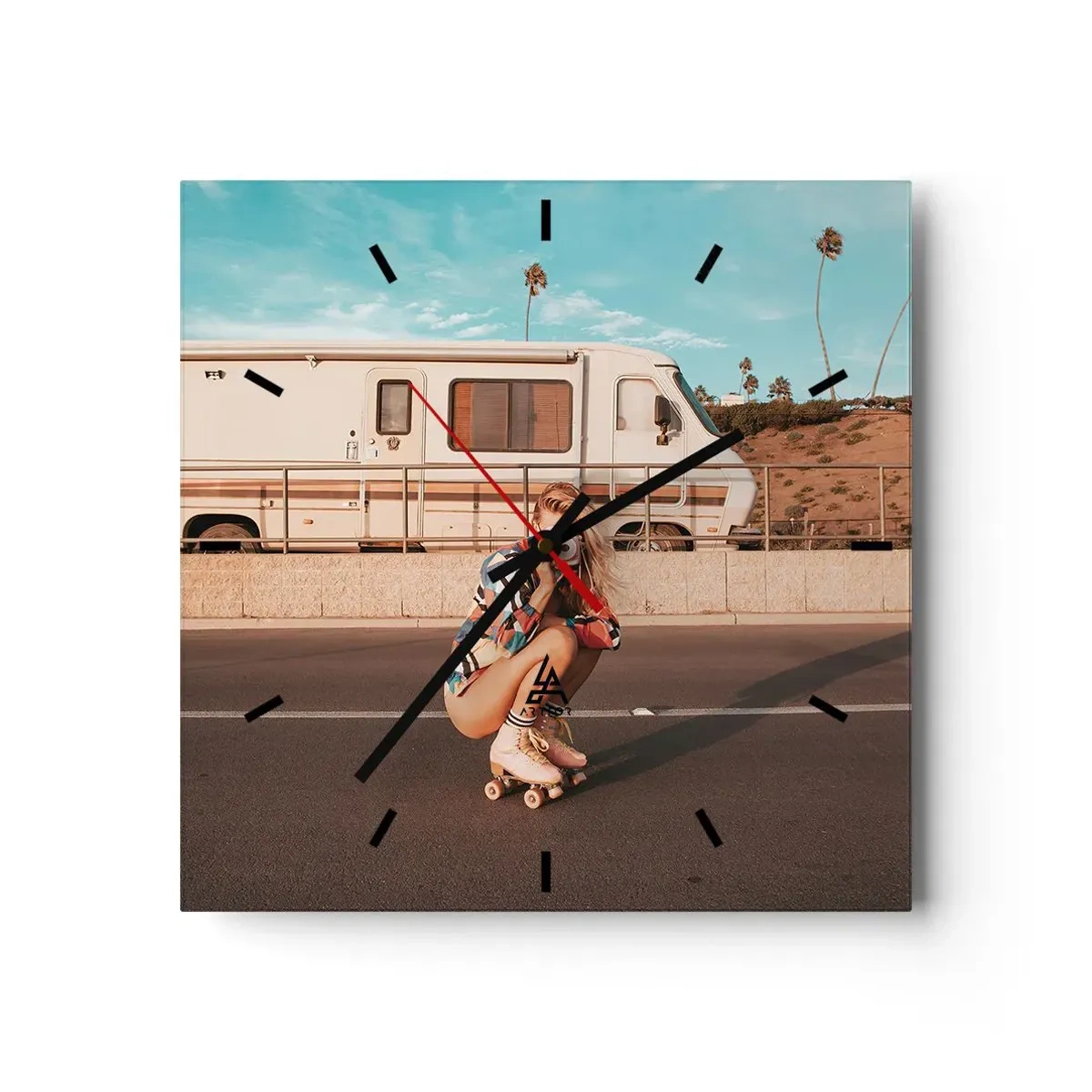 Wanduhr - Glasuhr - Lächel bitte! - 40x40 cm