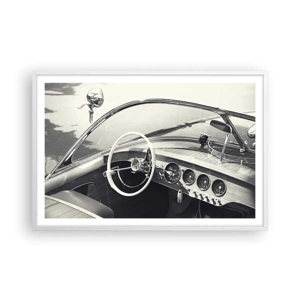 Poster in einem weißen Rahmen - Wetter für die Reichen - 91x61 cm