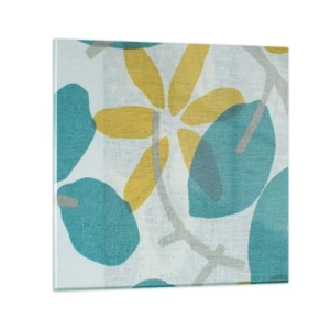 Glasbild - Bild auf glas - Unter den azurblauen Blättern - 30x30 cm