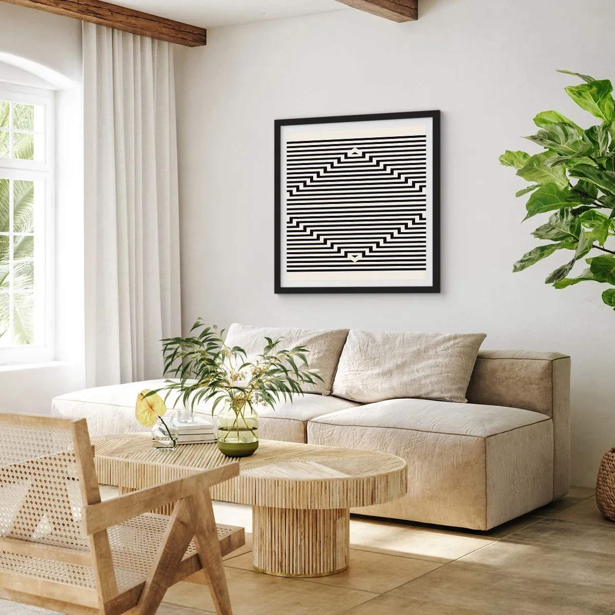 Poster in einem schwarzem Rahmen - Geometrische Illusion - 40x40 cm