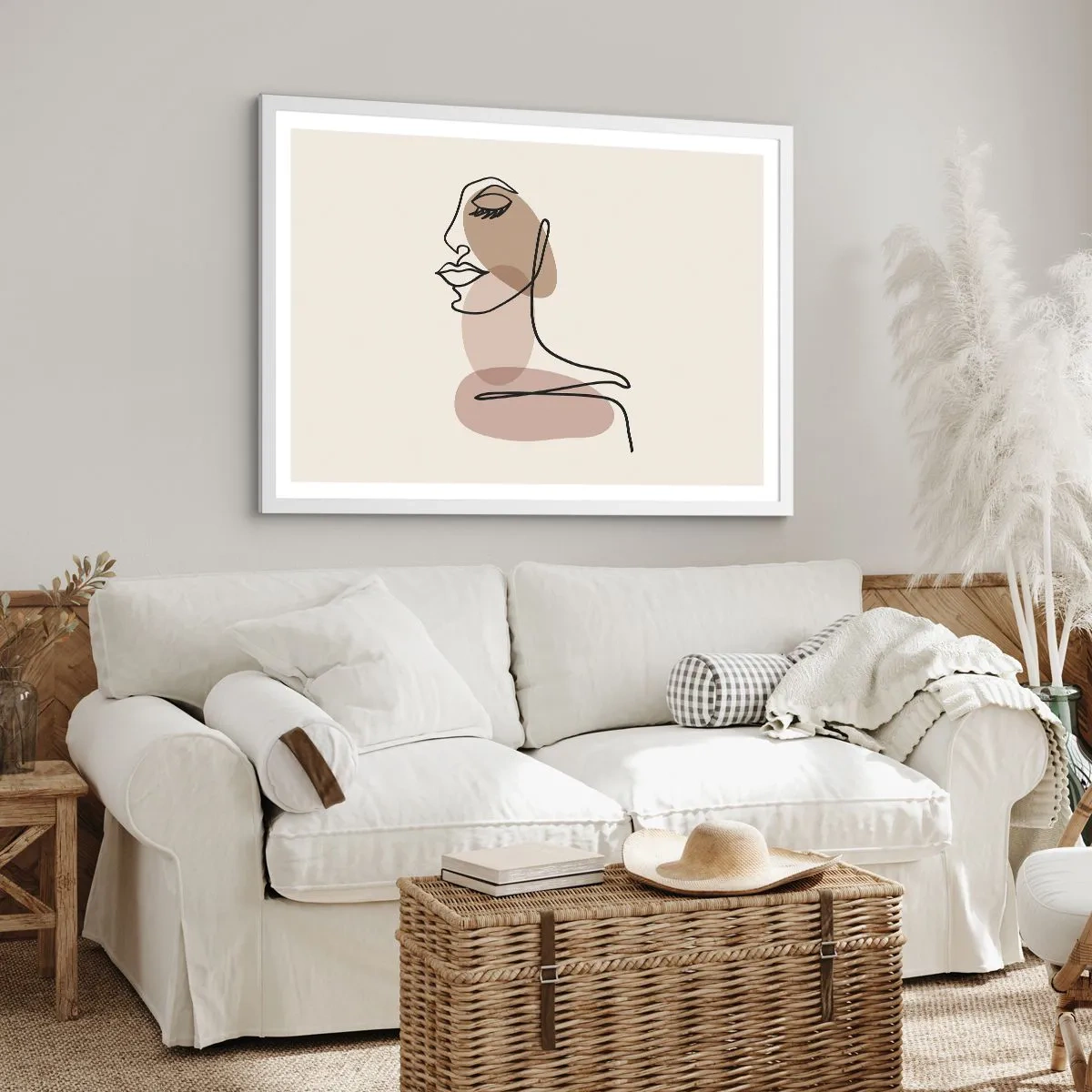 Poster in einem weißen Rahmen - Eine gewisse Linie der Schönheit - 100x70 cm