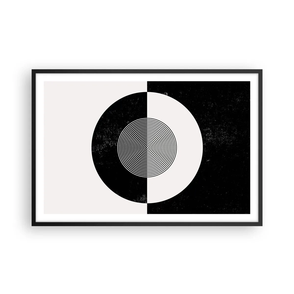 Poster in einem schwarzem Rahmen - Harmonie in Schwarz und Weiß - 91x61 cm