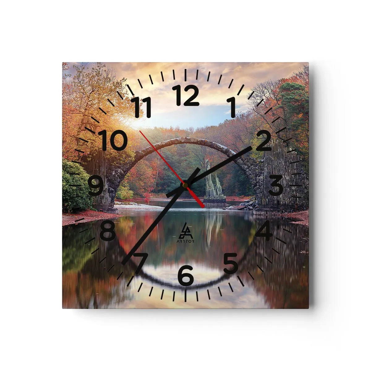Wanduhr - Glasuhr - Auf der anderen Seite des Spiegels - 40x40 cm