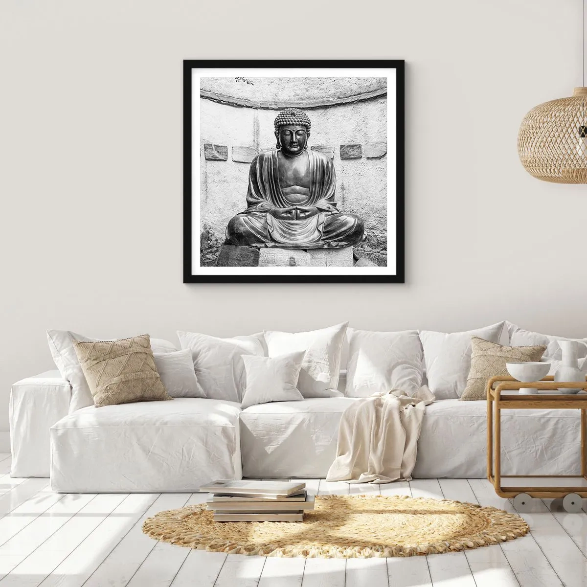 Poster in einem schwarzem Rahmen - An der Quelle des Friedens - 30x30 cm