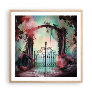 Poster in einem Rahmen aus heller Eiche - Geheimer Garten - 60x60 cm