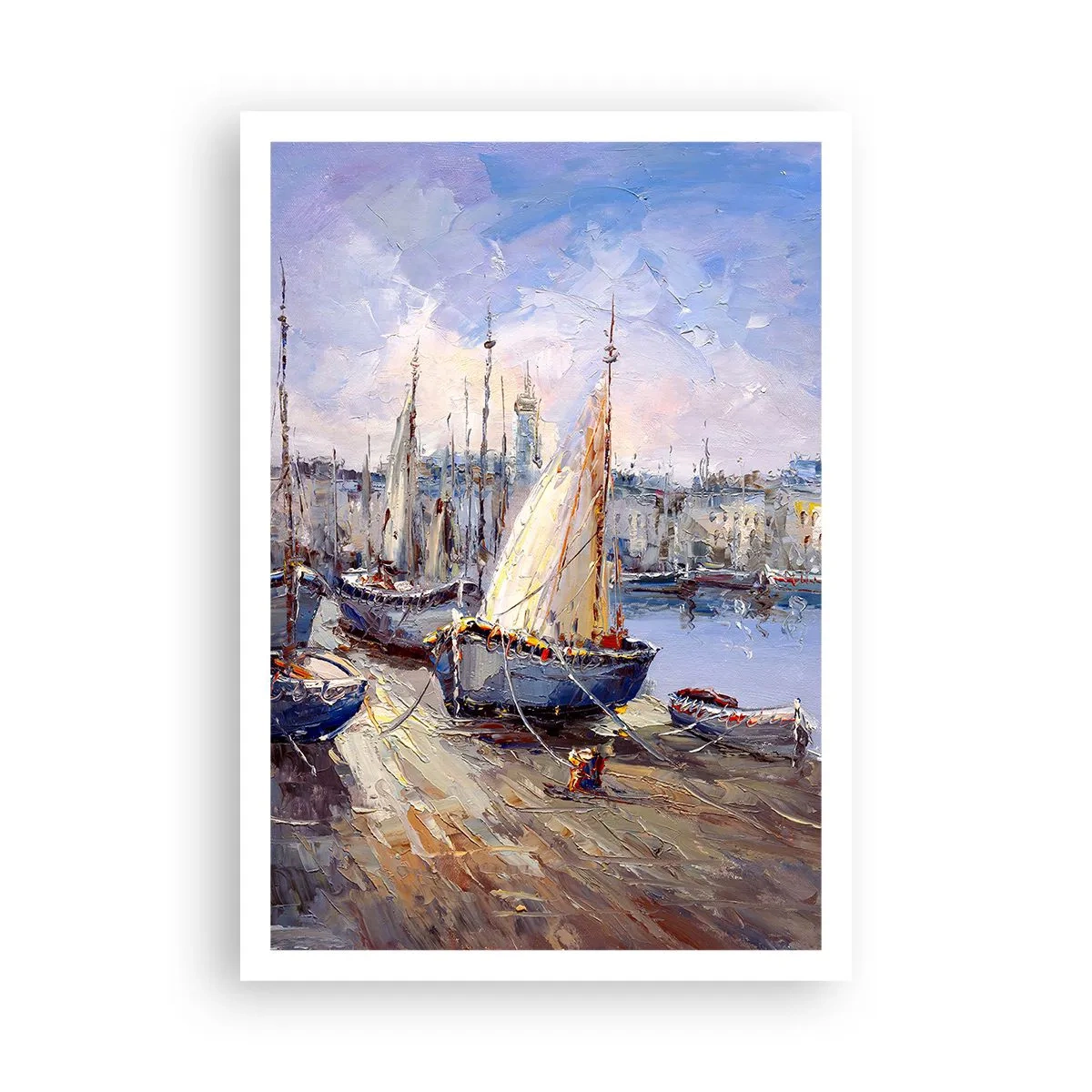 Poster - Stadt an der Bucht - 70x100 cm