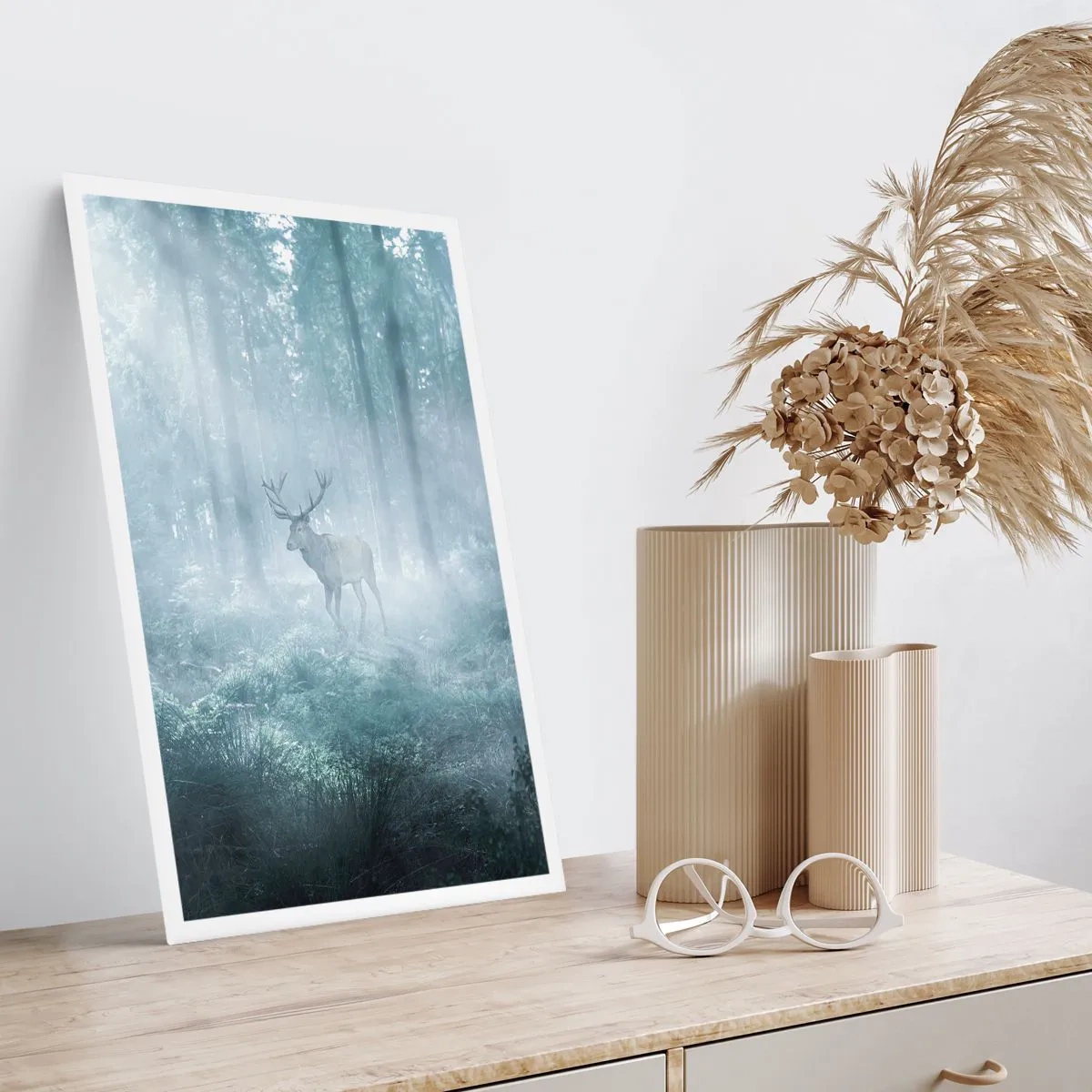 Poster - Morgenvisite auf dem Grundstück - 40x50 cm