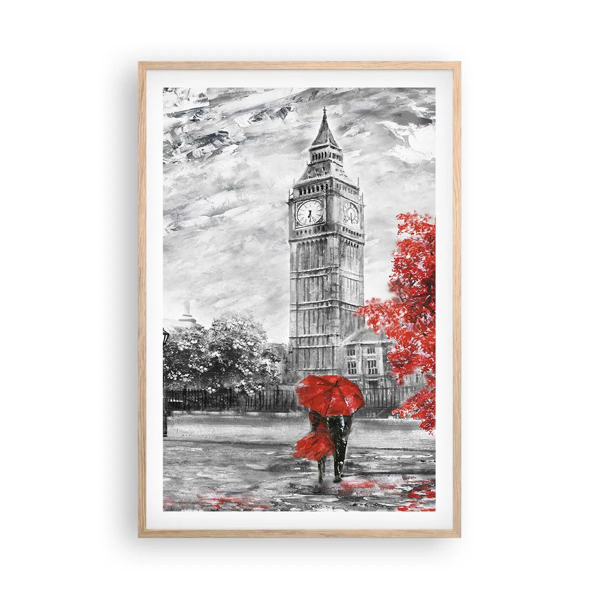 Poster in einem Rahmen aus heller Eiche - Ein aufregender Tag - 61x91 cm