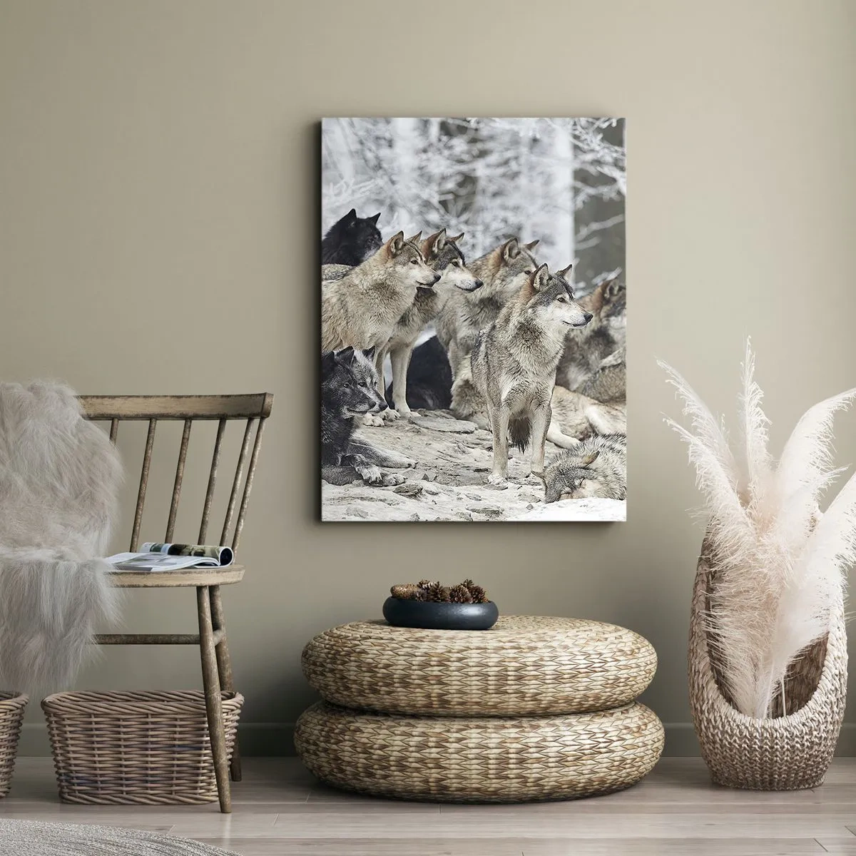 Bild auf Leinwand - Leinwandbild - Familie und Freunde - 45x80 cm