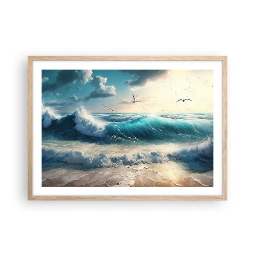 Poster in einem Rahmen aus heller Eiche - Es summt nur für dich - 70x50 cm