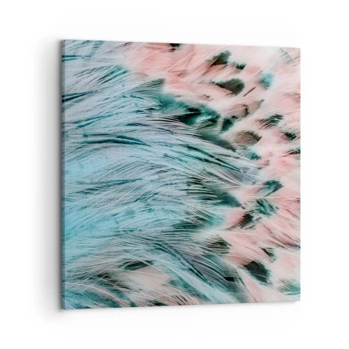 Bild auf Leinwand - Leinwandbild - Saphirrosa Daunen - 50x50 cm