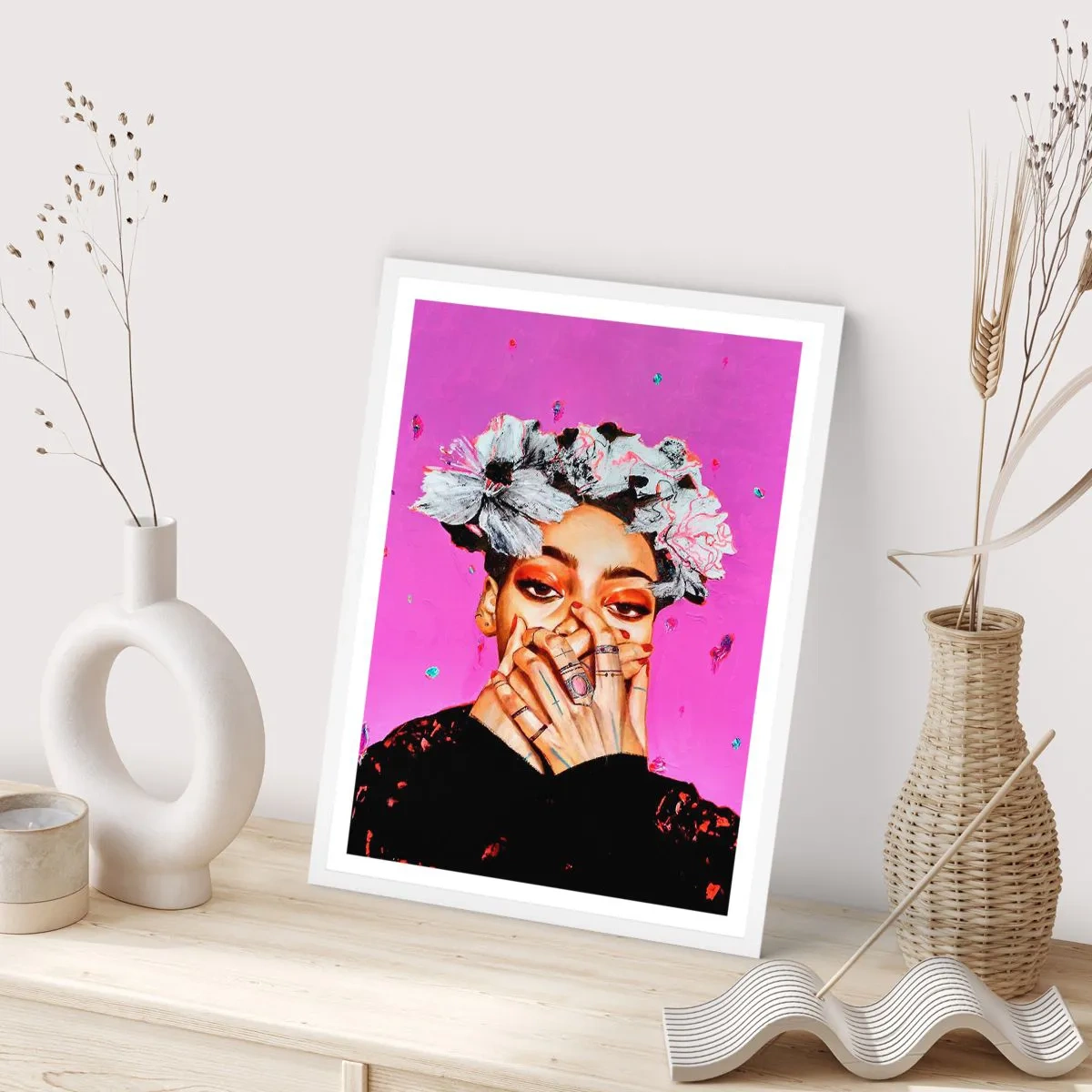 Poster in einem weißen Rahmen - Bisschen verrückt - 70x100 cm