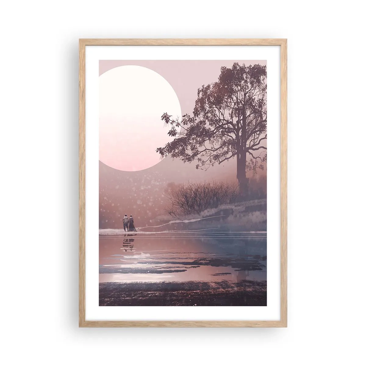 Poster in einem Rahmen aus heller Eiche - Wunder der Nacht - 50x70 cm