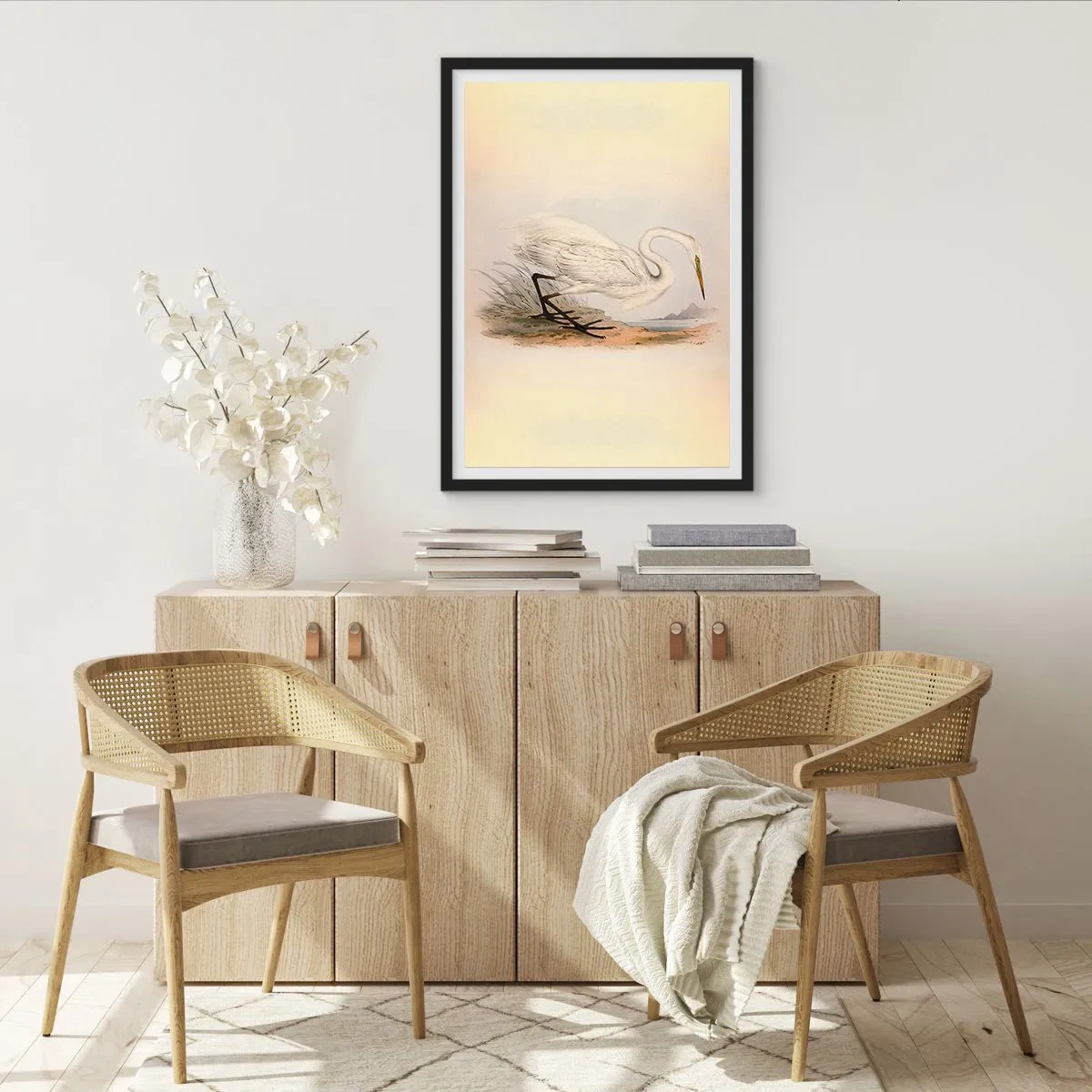 Poster in einem schwarzem Rahmen - Dame auf den Binsen - 40x50 cm