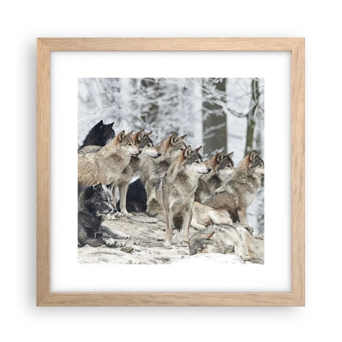 Poster in einem Rahmen aus heller Eiche - Familie und Freunde - 30x30 cm