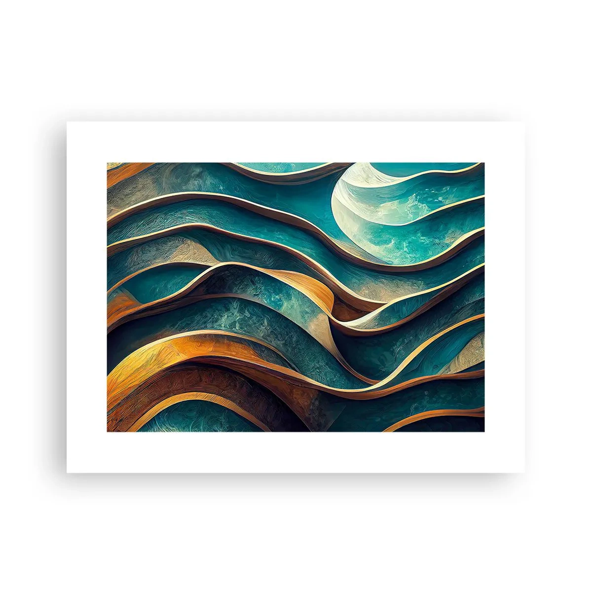 Poster - Blaue Mäander - 40x30 cm