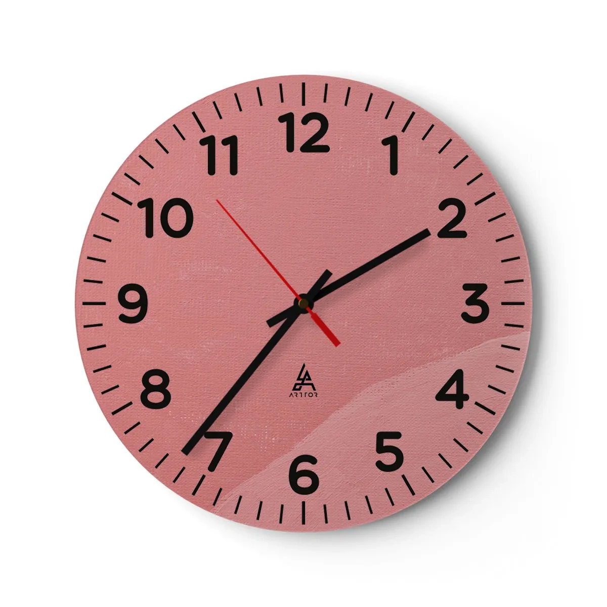 Wanduhr - Glasuhr - Organische Komposition in Rosa - 30x30 cm