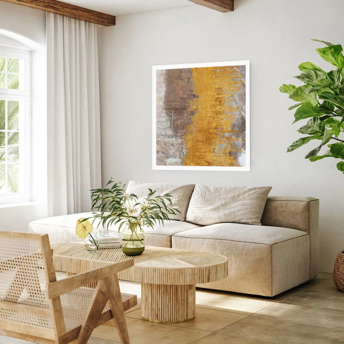 Poster - Goldene Explosion - 30x30 cm