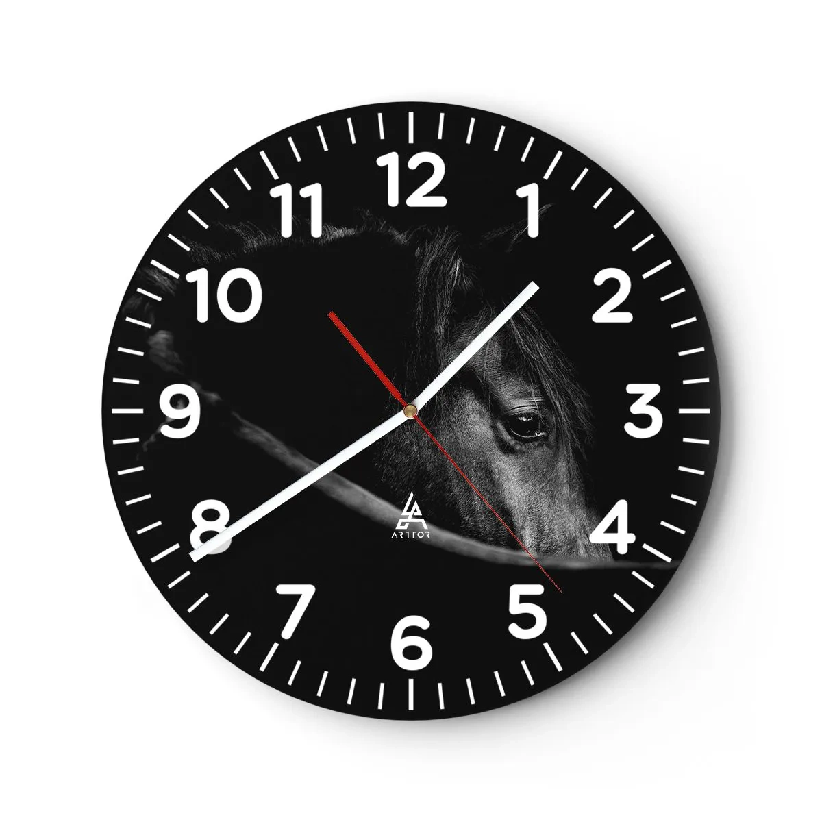 Wanduhr - Glasuhr - Schwarzer Prinz - 40x40 cm