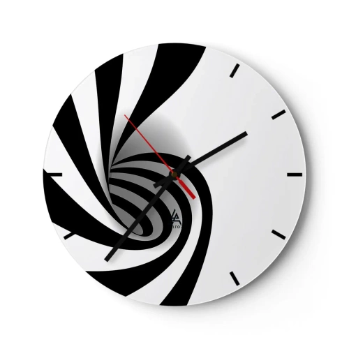 Wanduhr - Glasuhr - Und doch dreht es sich - 40x40 cm