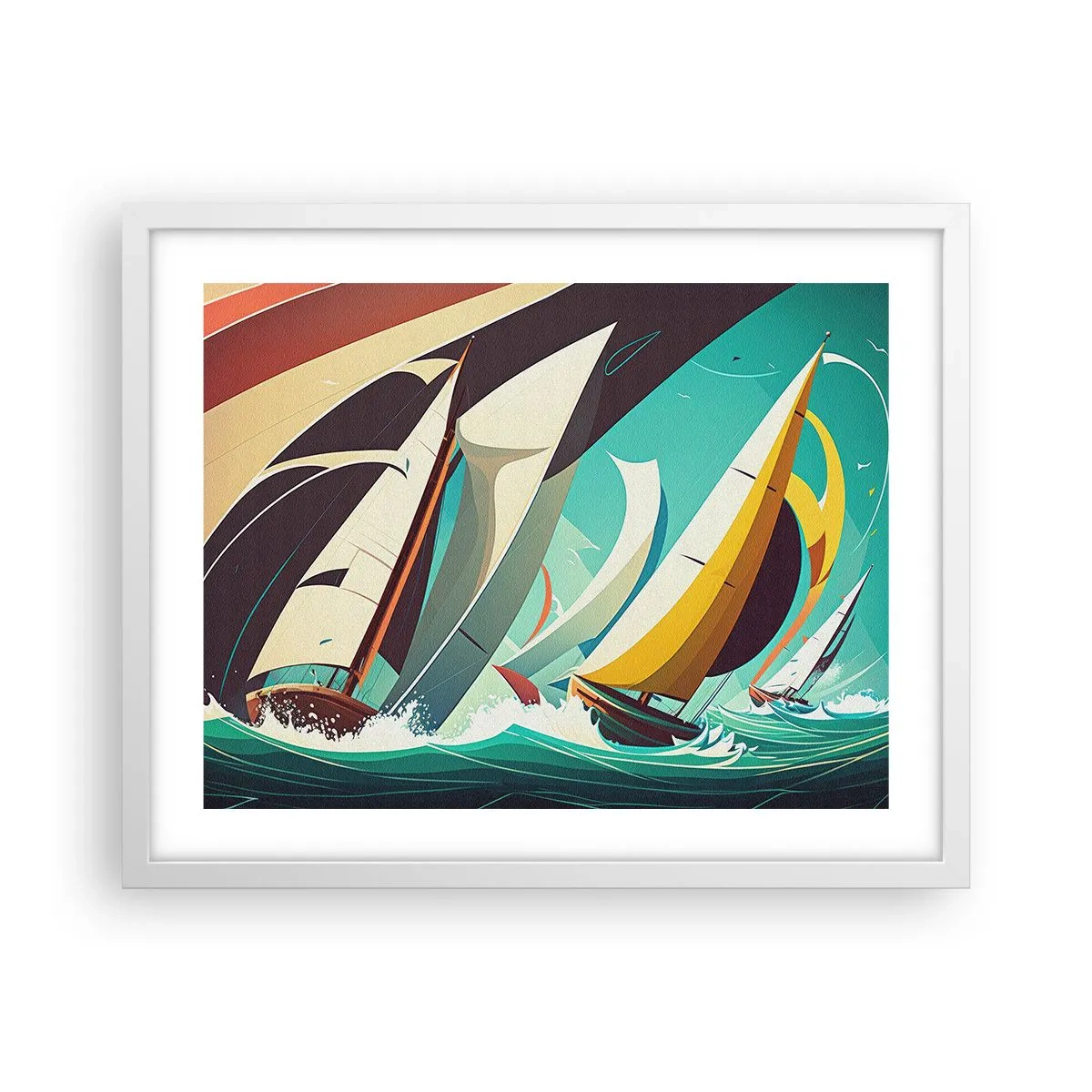 Poster in einem weißen Rahmen - Viel Glück mit den Elementen - 50x40 cm