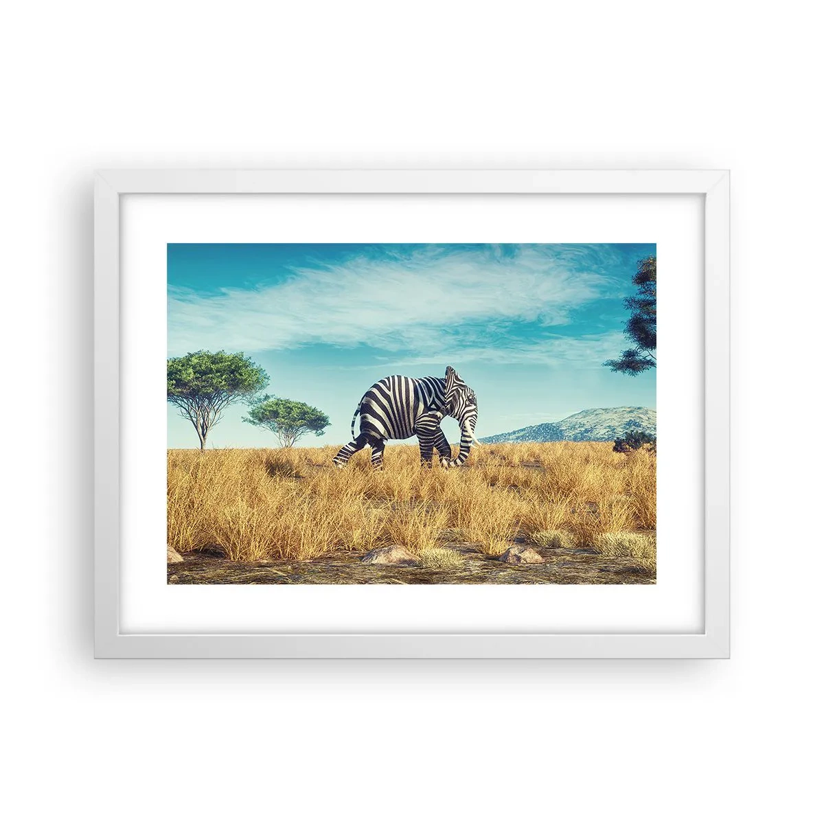 Poster in einem weißen Rahmen - Grau ist nicht mehr in Mode - 40x30 cm