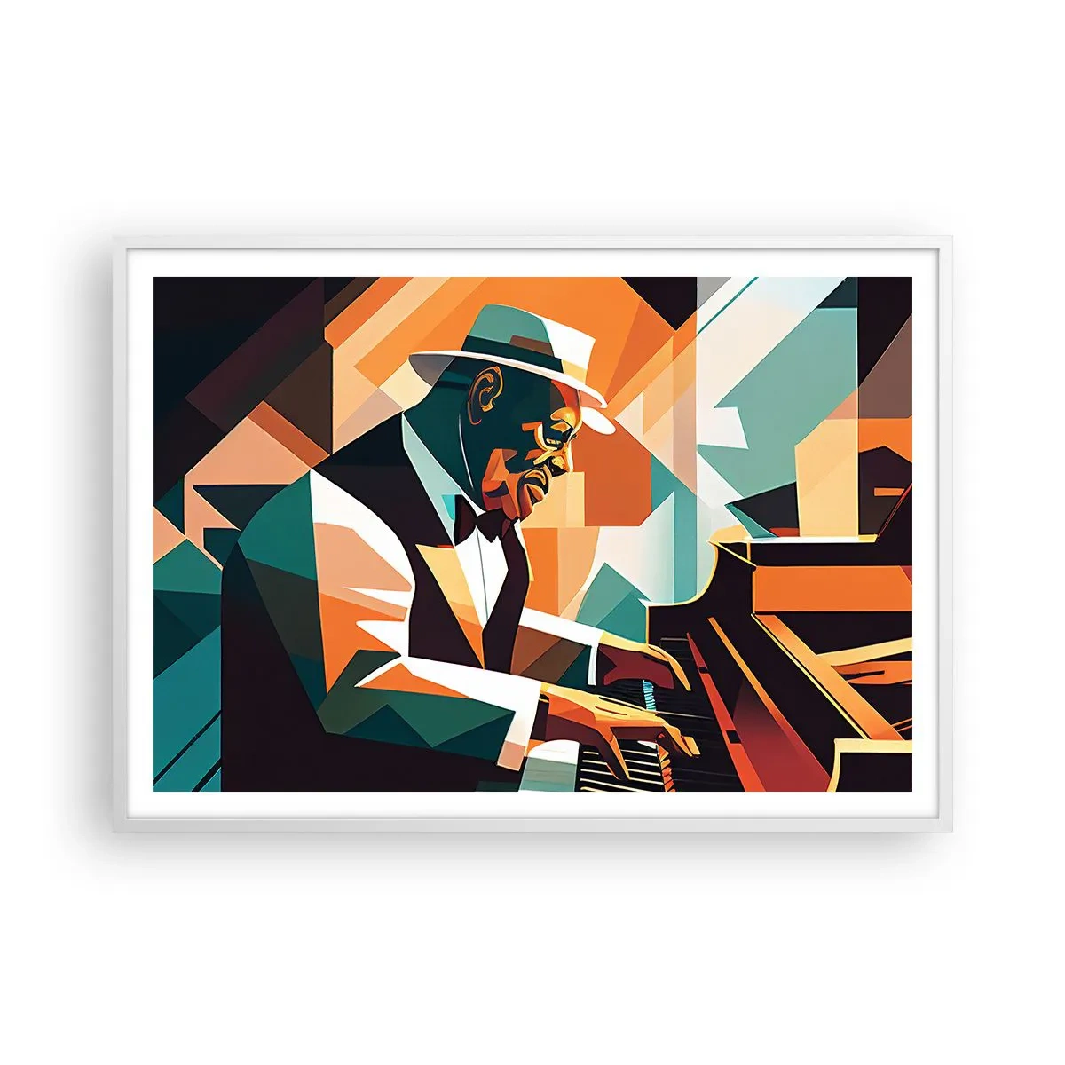 Poster in einem weißen Rahmen - Alles vom Jazz - 100x70 cm