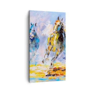 Bild auf Leinwand - Leinwandbild - Galopp durch die Blendung - 45x80 cm