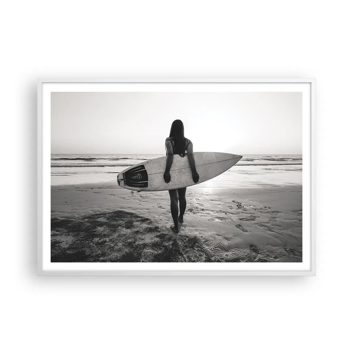 Poster in einem weißen Rahmen - Die Tochter der Meereswelle - 100x70 cm