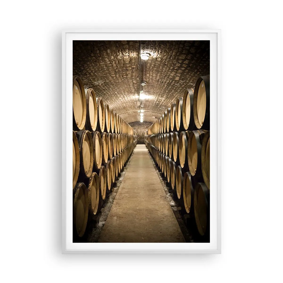 Poster in einem weißen Rahmen - In einem gemauerten Keller - 70x100 cm