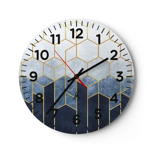 Wanduhr - Glasuhr - Komposition im synkopischen Rhythmus - 30x30 cm