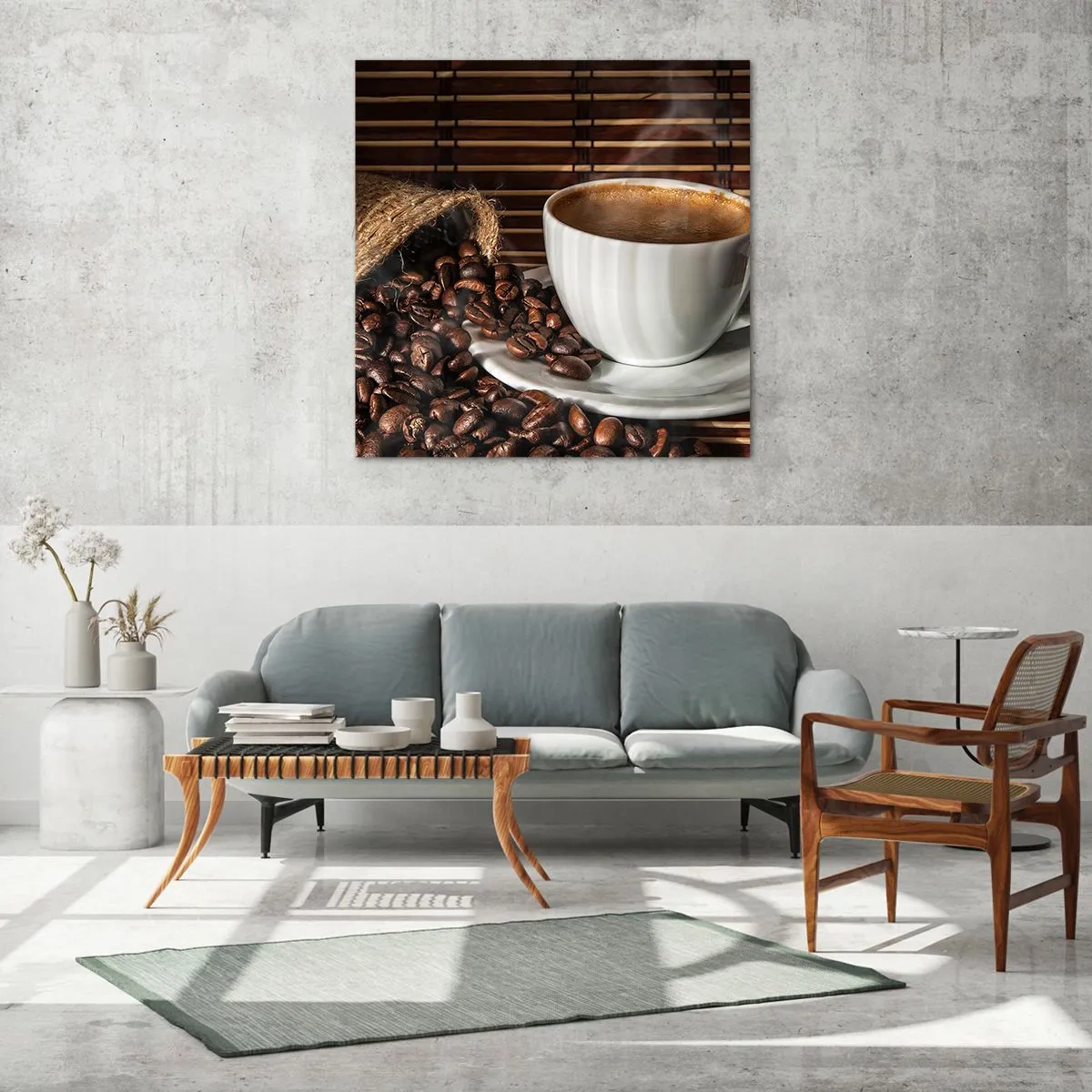 Glasbild - Bild auf glas - Die Schwärze von Kohle, die Klarheit von Bernstein - 30x30 cm