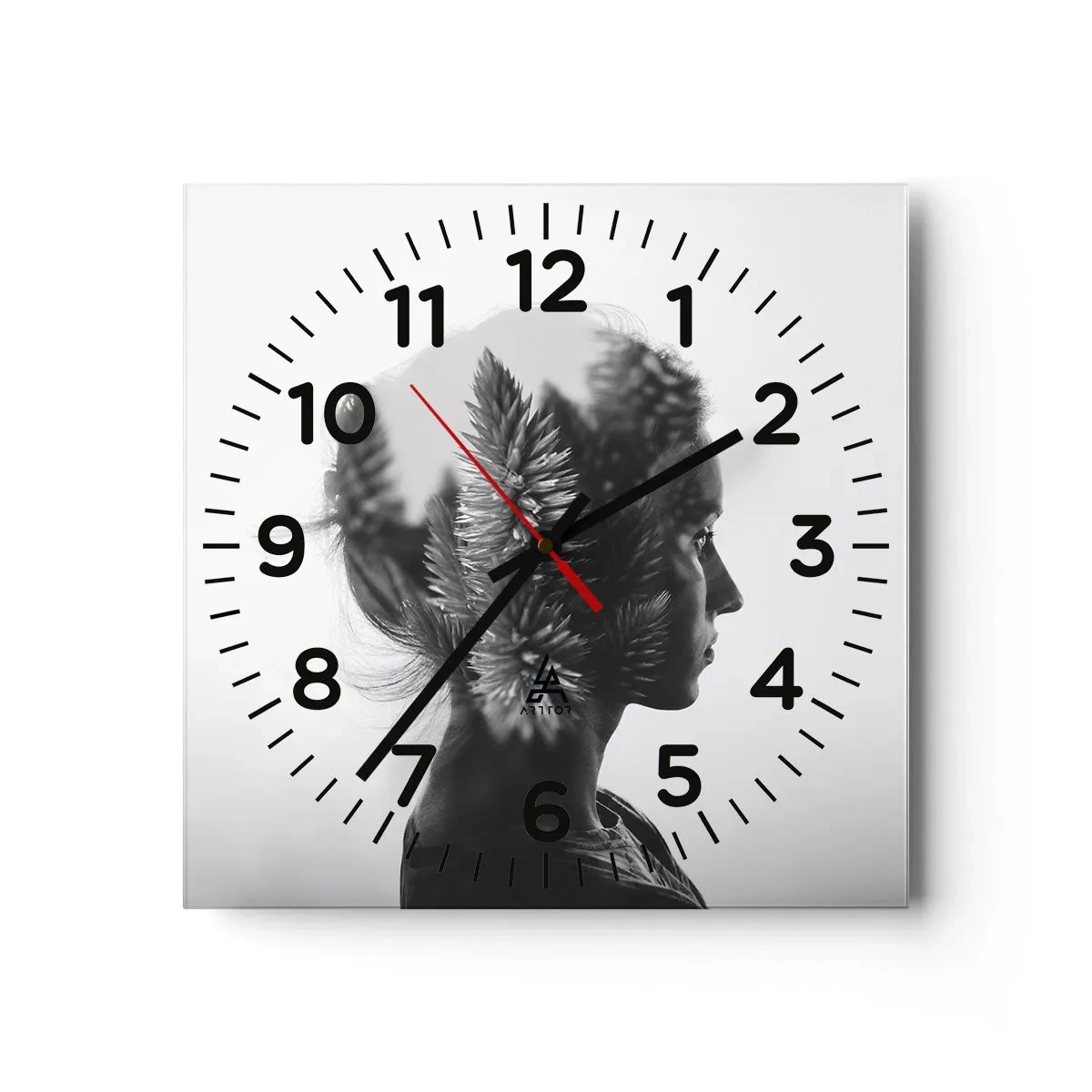 Wanduhr - Glasuhr - Dame des Kiefernwaldes - 30x30 cm