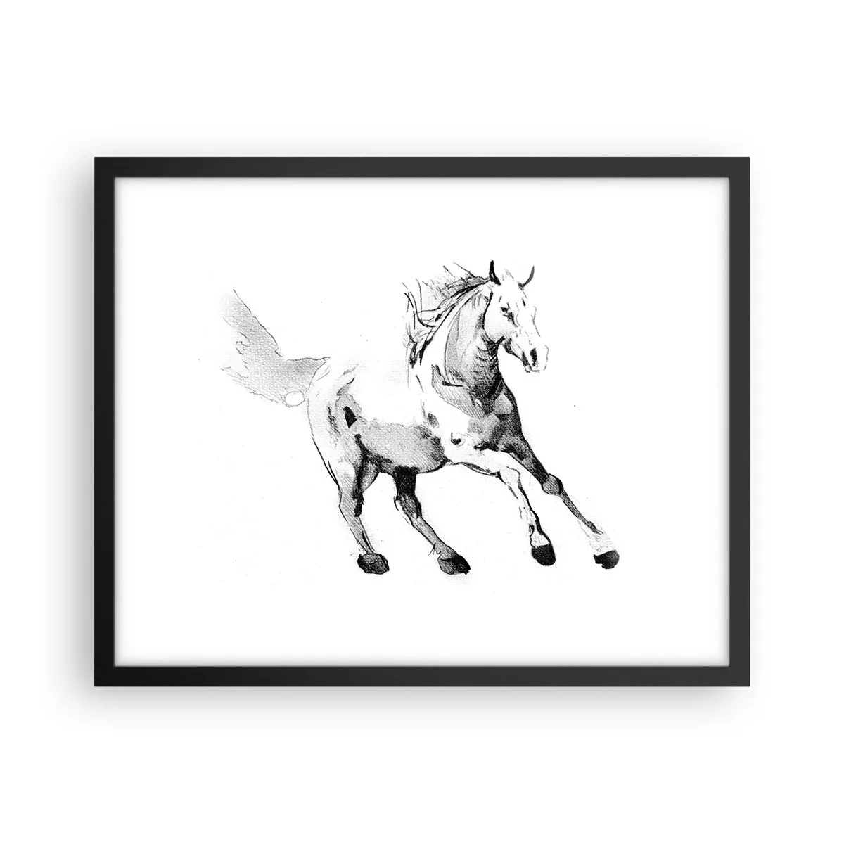 Poster in einem schwarzem Rahmen - Ungezähmte Seele - 50x40 cm