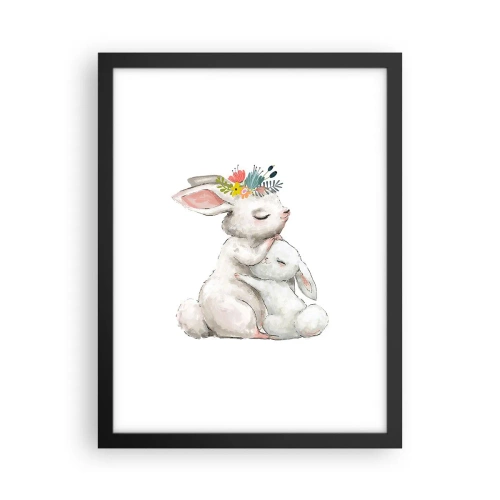 Poster in einem schwarzem Rahmen - Bei Mama ist's am schönsten - 30x40 cm