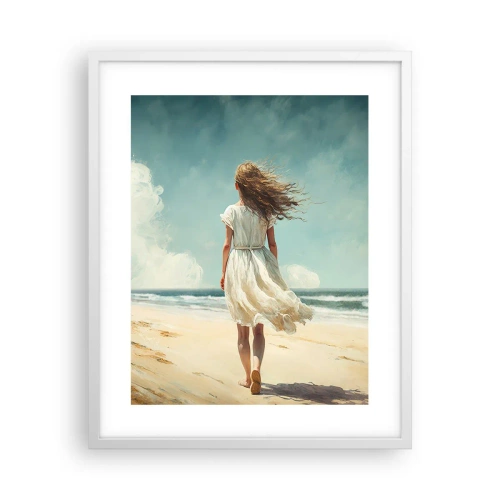 Poster in einem weißen Rahmen - Der Sonne und dem Wind begegnen - 40x50 cm